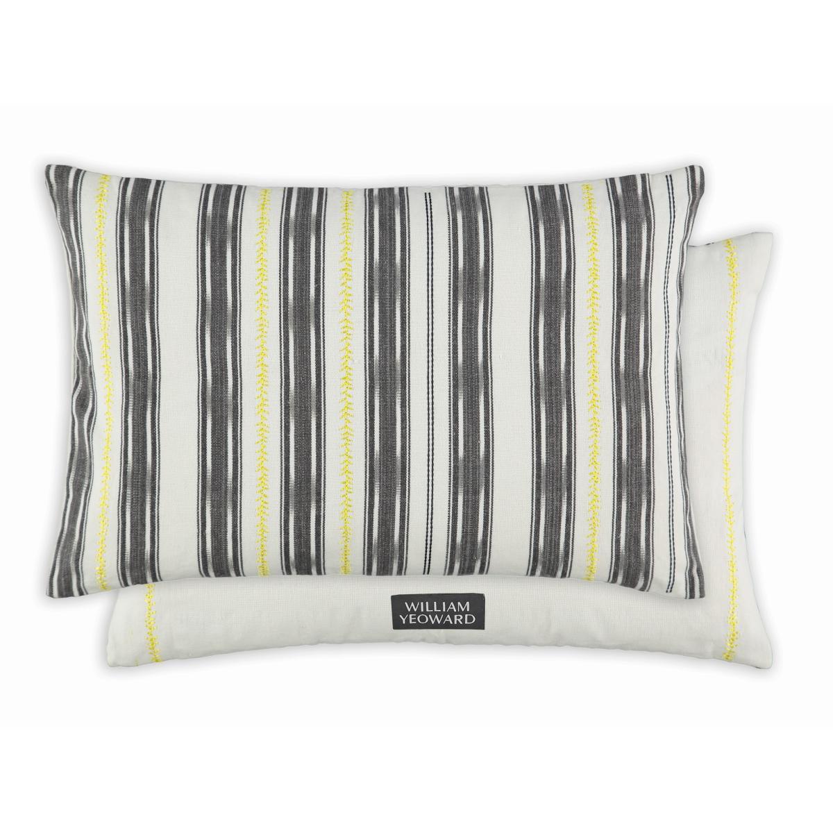 Iluka Stripe Embroidered Cushion By William Yeoward in Slate Grey – image 2