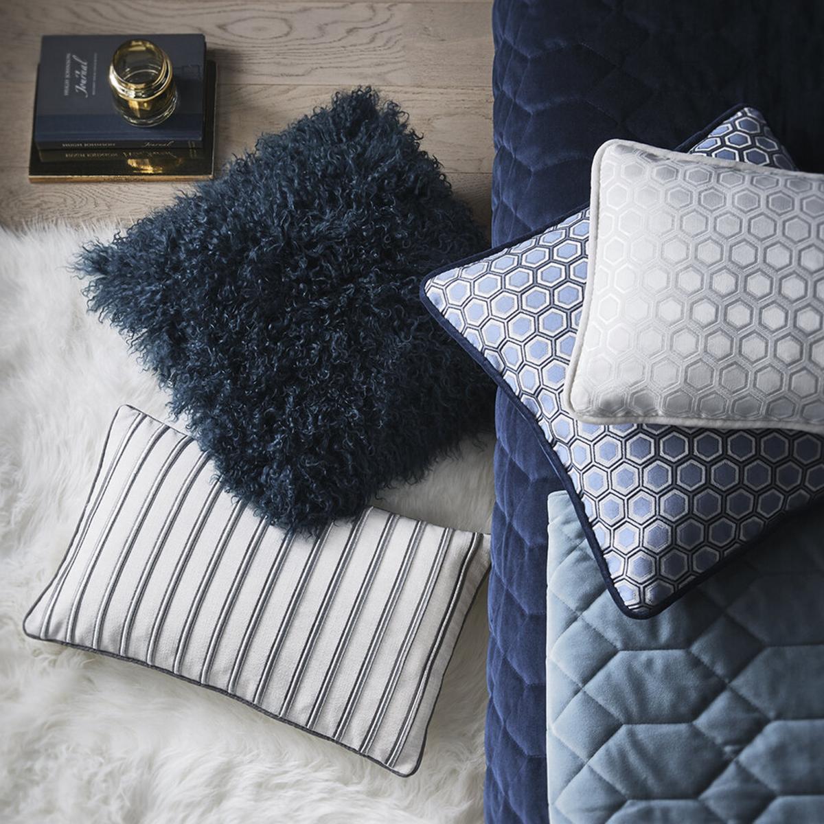 Hexagon Geometric Cushion By Tess Daly in Midnight Blue – image 2