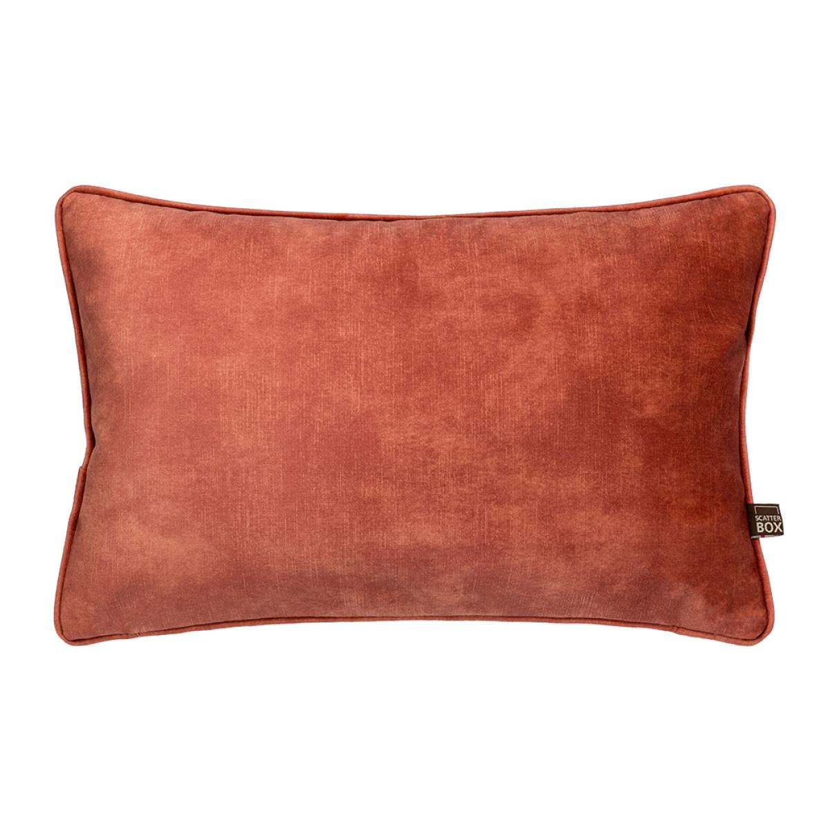 Etta Textured Velvet Bolster Cushion in Salmon Rose Pink35x50cm – image 2