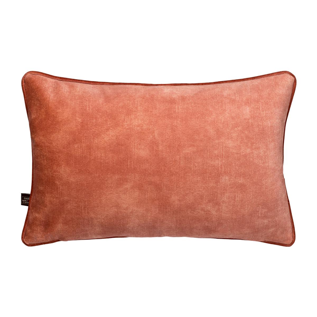 Etta Textured Velvet Bolster Cushion in Salmon Rose Pink35x50cm – image 3