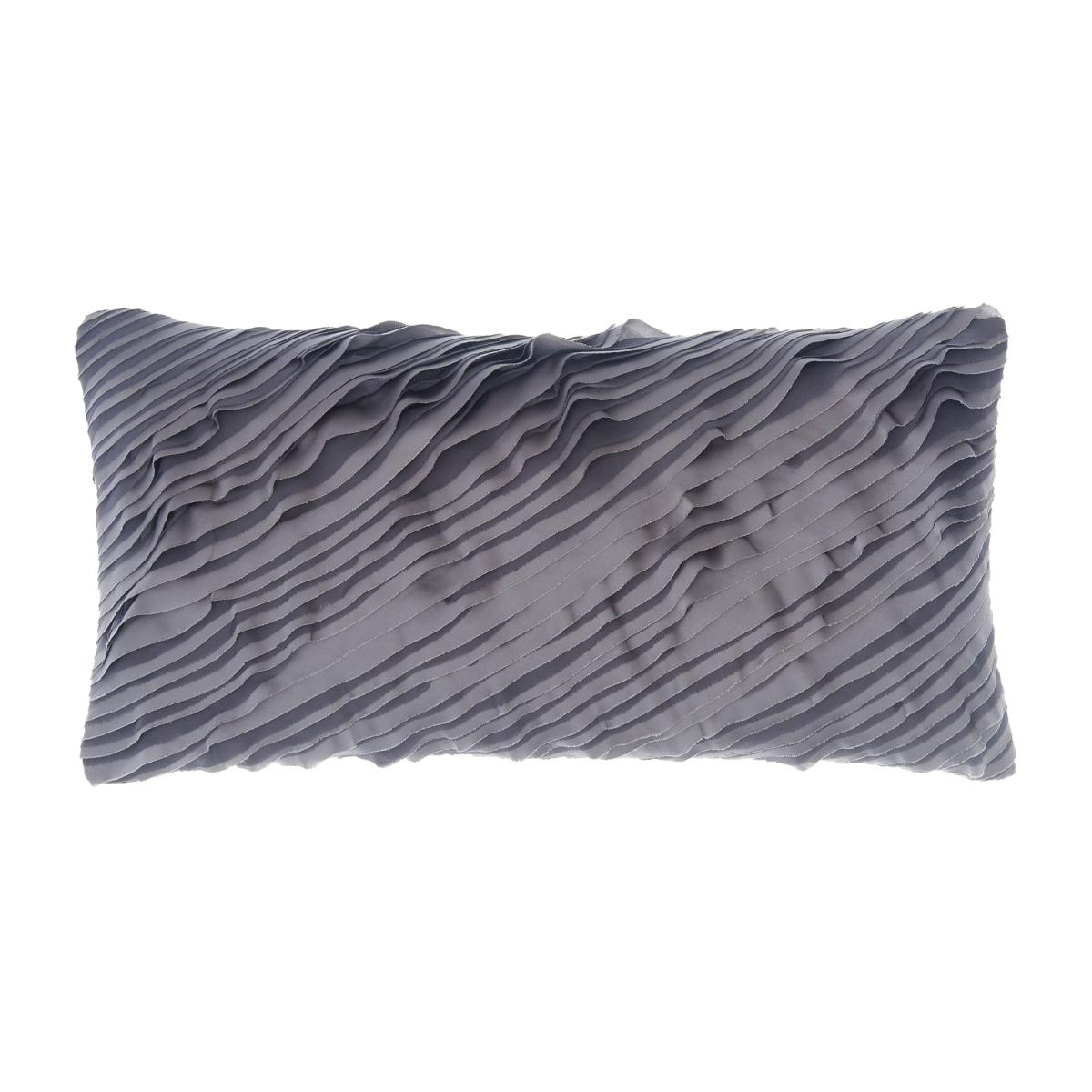 Donna Karan Gravity Textured Cushion in Charcoal Grey 28x56cm – image 1