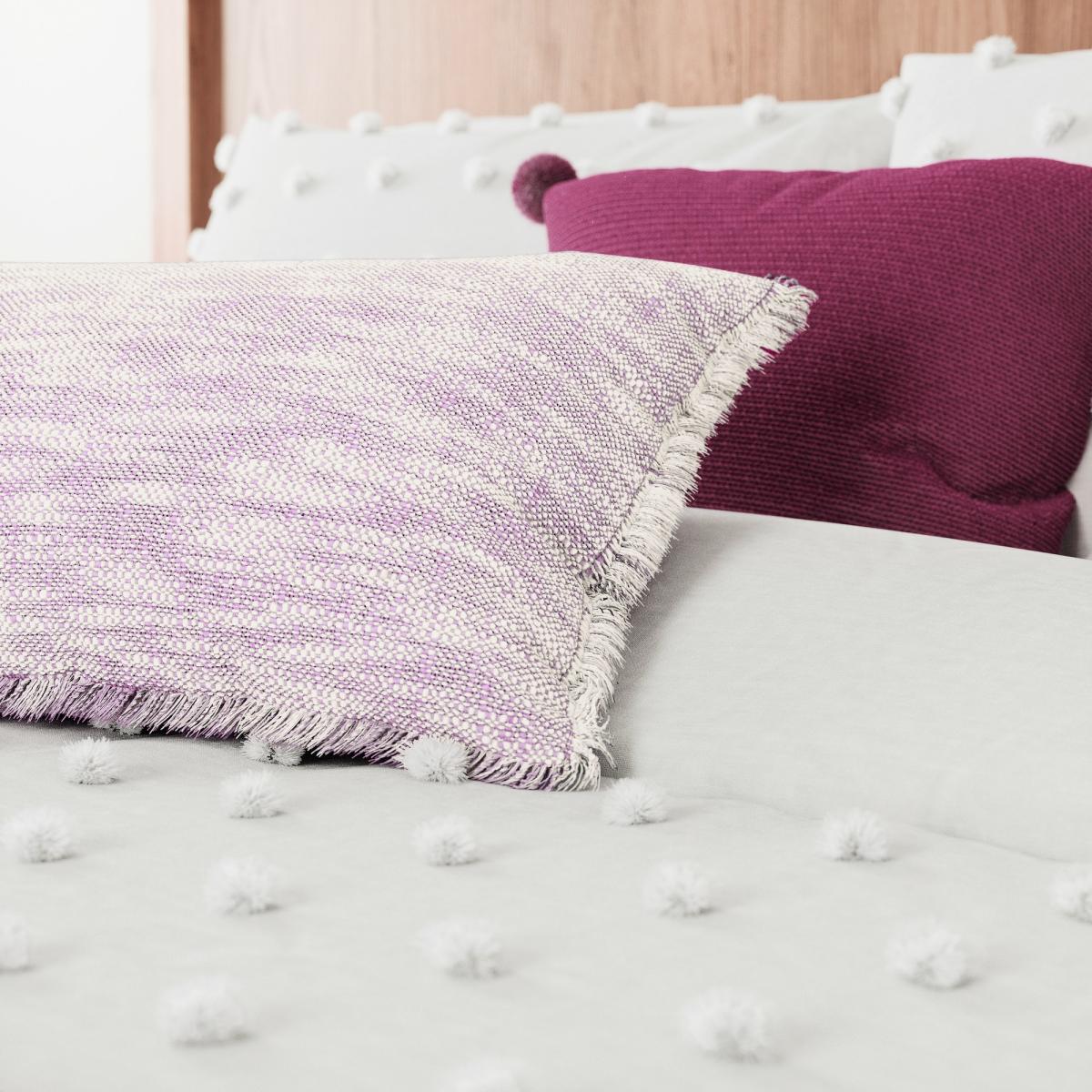 Budding Brights Pom Pom Cushion by Helena Springfield in Fuchsia Pink 45x45cm – image 2
