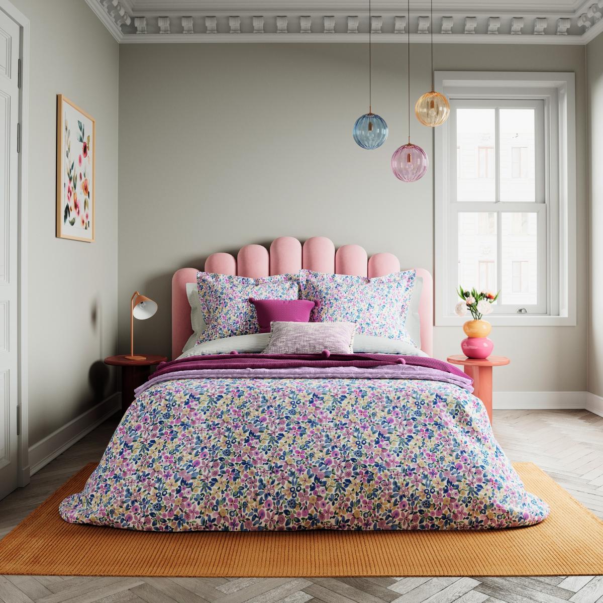 Budding Brights Pom Pom Cushion by Helena Springfield in Fuchsia Pink 45x45cm – image 5