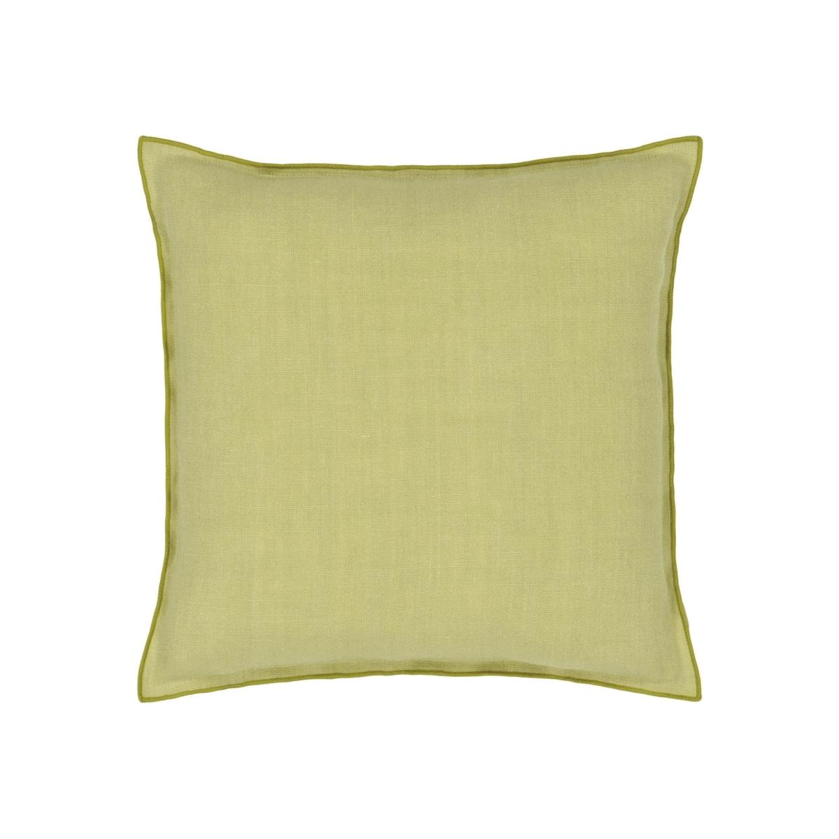 Designers Guild Brera Lino Plain Reversible Cushion in Pistachio and Moss Green