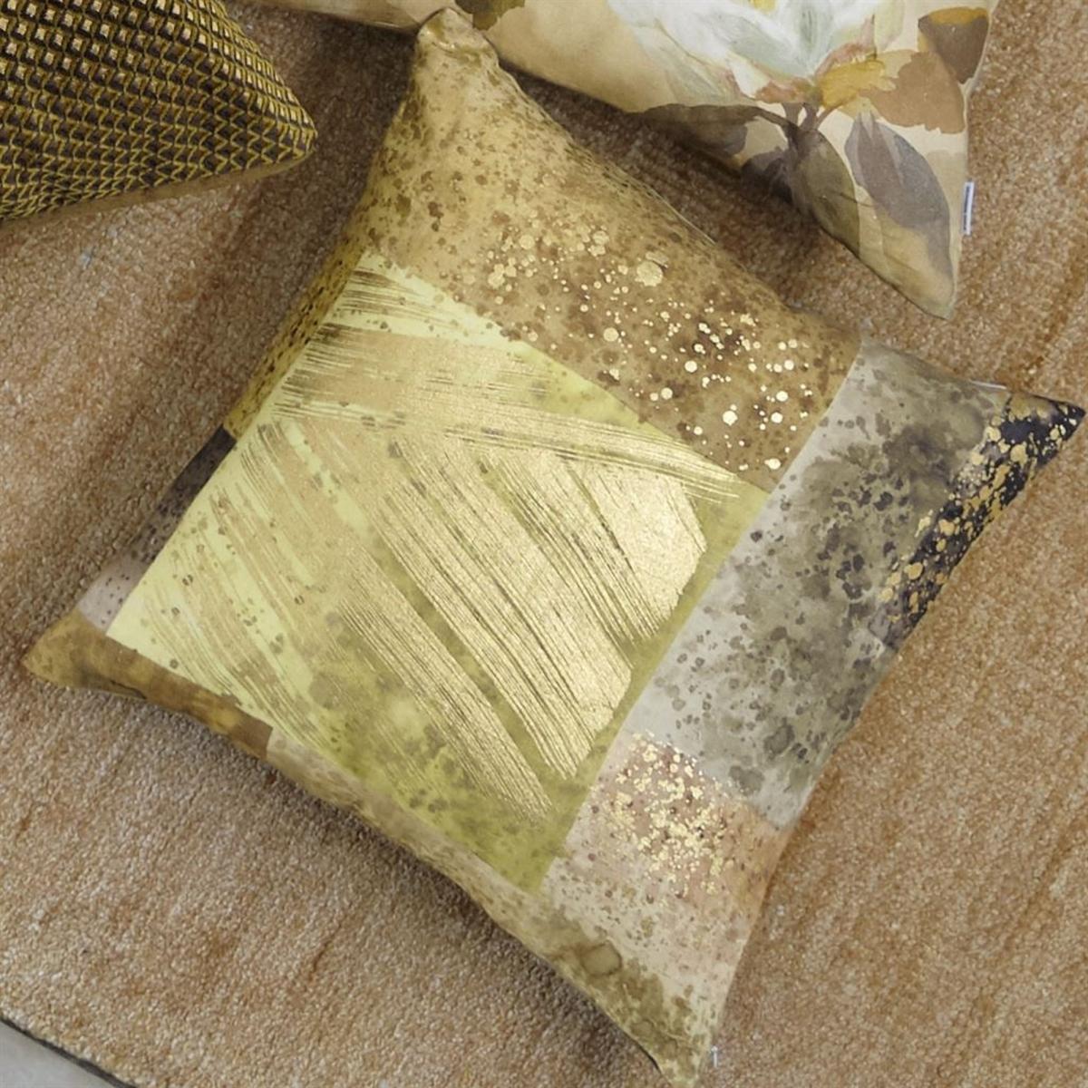 Designers Guild Parterre Geometric Cushion in Turmeric Yellow – image 1