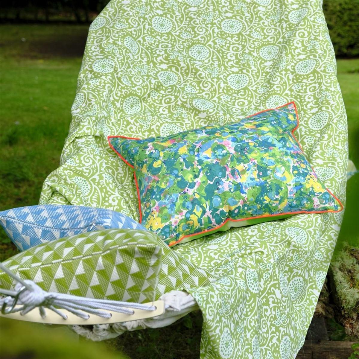Odisha Outdoor Cushion By Designers Guild in Peridot Green – image 2
