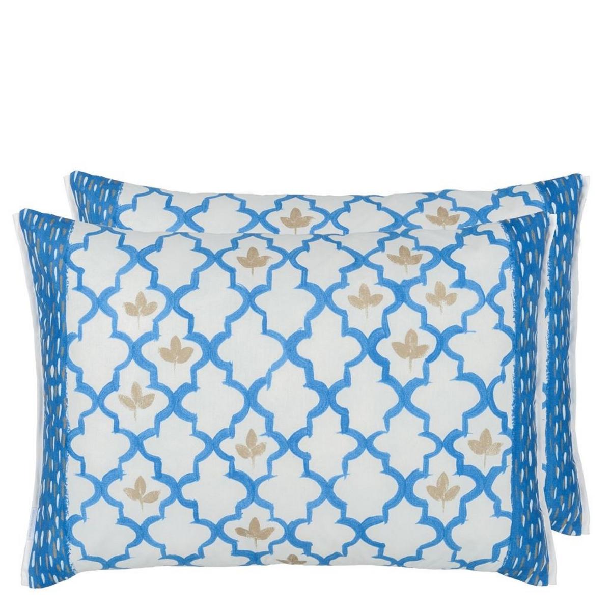 Designers Guild Pergola Trellis Cushion in Cobalt Blue – image 2