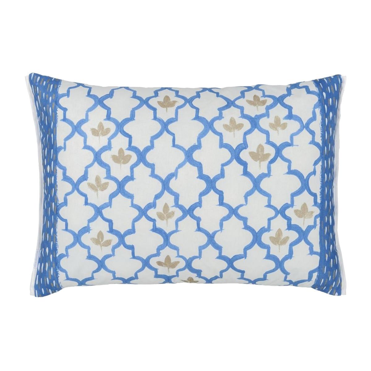 Designers Guild Pergola Trellis Cushion in Cobalt Blue – image 1
