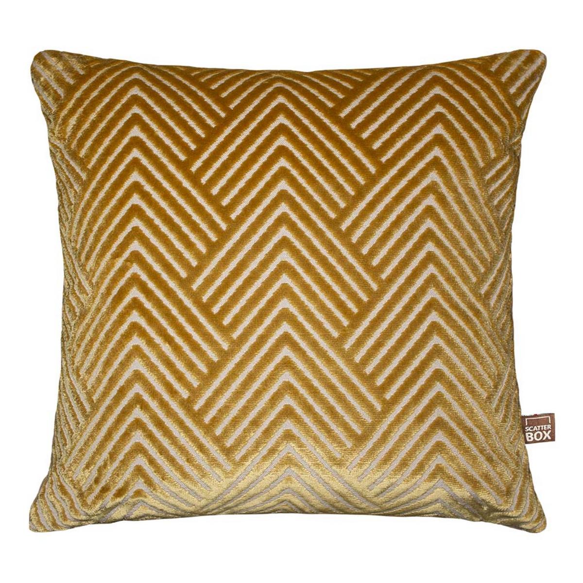 Vesper Geometric Cushion in Yellow Antique Gold43x43cm – image 2