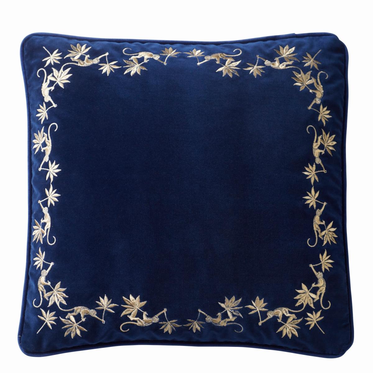 Sapphire Garden Velvet Cushion By Wedgwood in Midnight Blue50x50cm – image 2