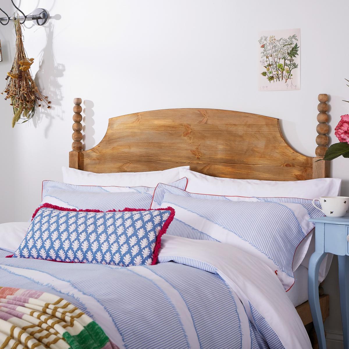Diagonal Clipped Stripe Cushion by Joules in Multi 30x60cm – image 2