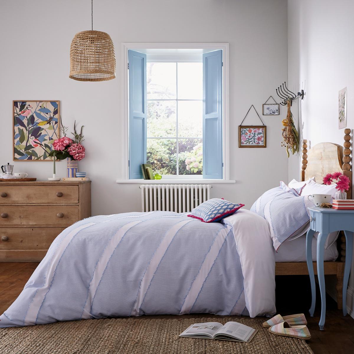 Diagonal Clipped Stripe Cushion by Joules in Multi 30x60cm – image 3