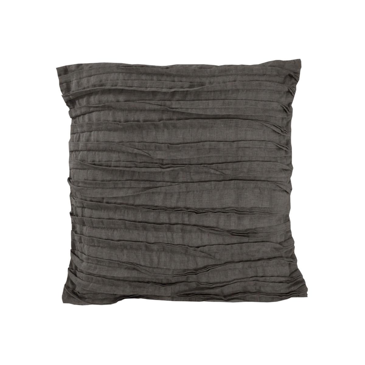 Lazy Linen Plain Ruffle Cushion in Charcoal Grey 40x40cm – image 1