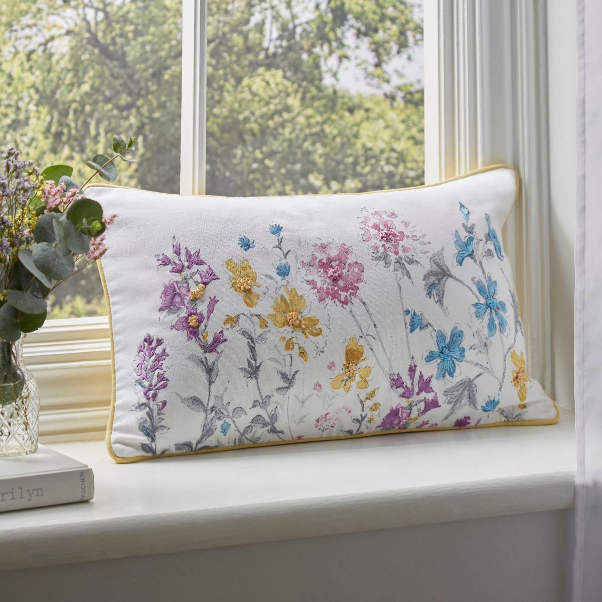 Wild Meadow Floral Cushion by Laura Ashley in Multi 30x50cm – image 2