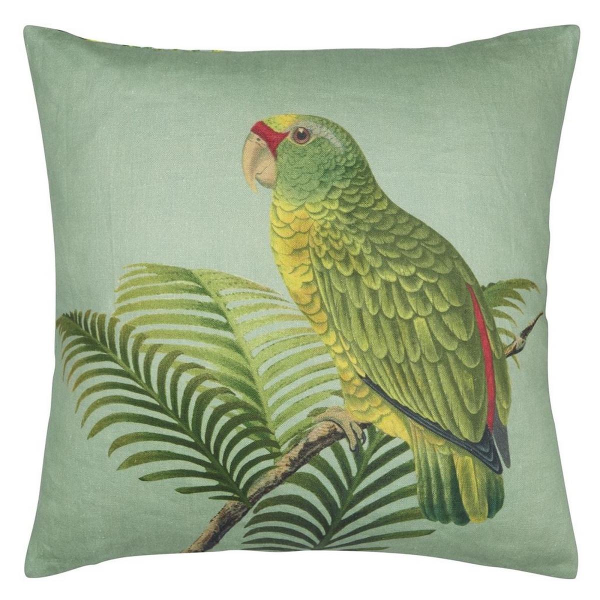 Parrot And Palm Cushion in Azure by John Derian 50x50cm – image 2