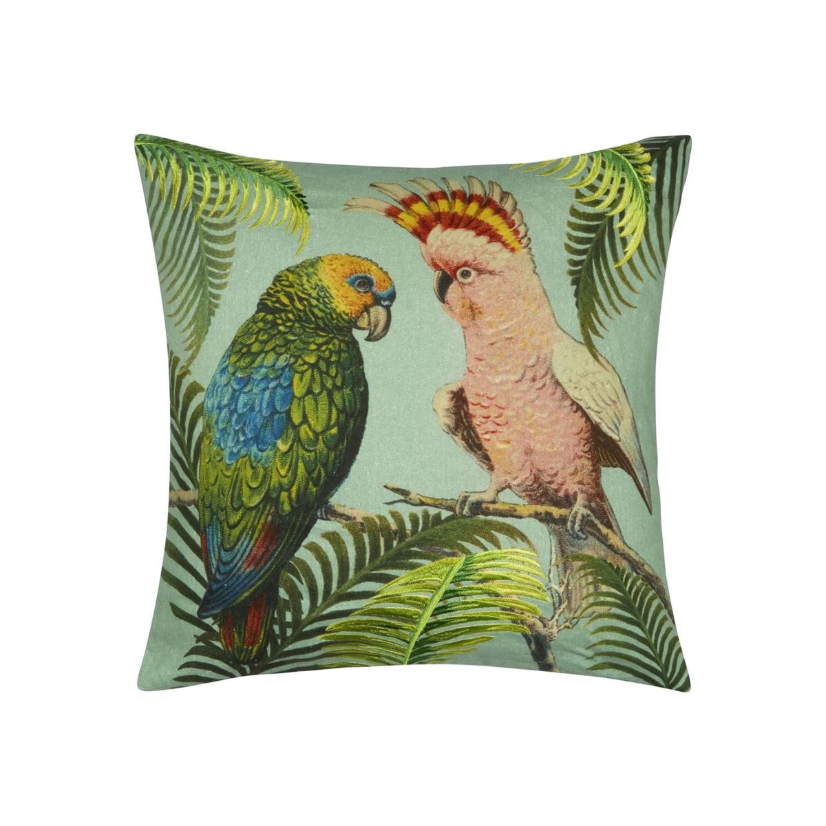 Parrot And Palm Cushion in Azure by John Derian 50x50cm – image 1