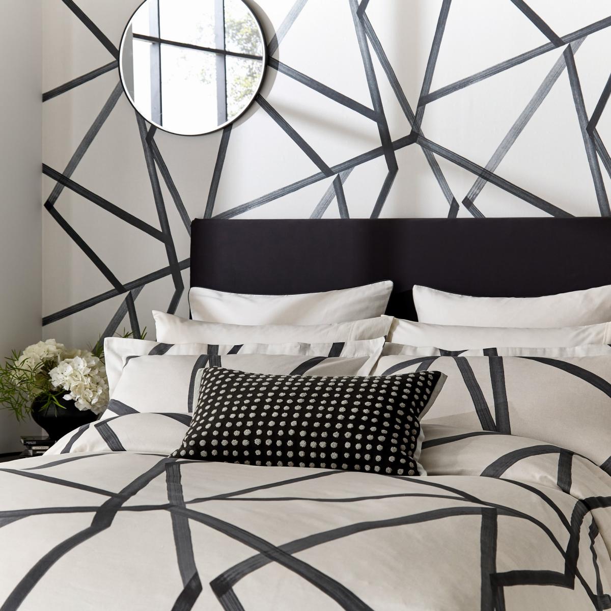 Sumi Spot Cushion by Morris & Co in Pearl & Charcoal Grey 40x60cm – image 3