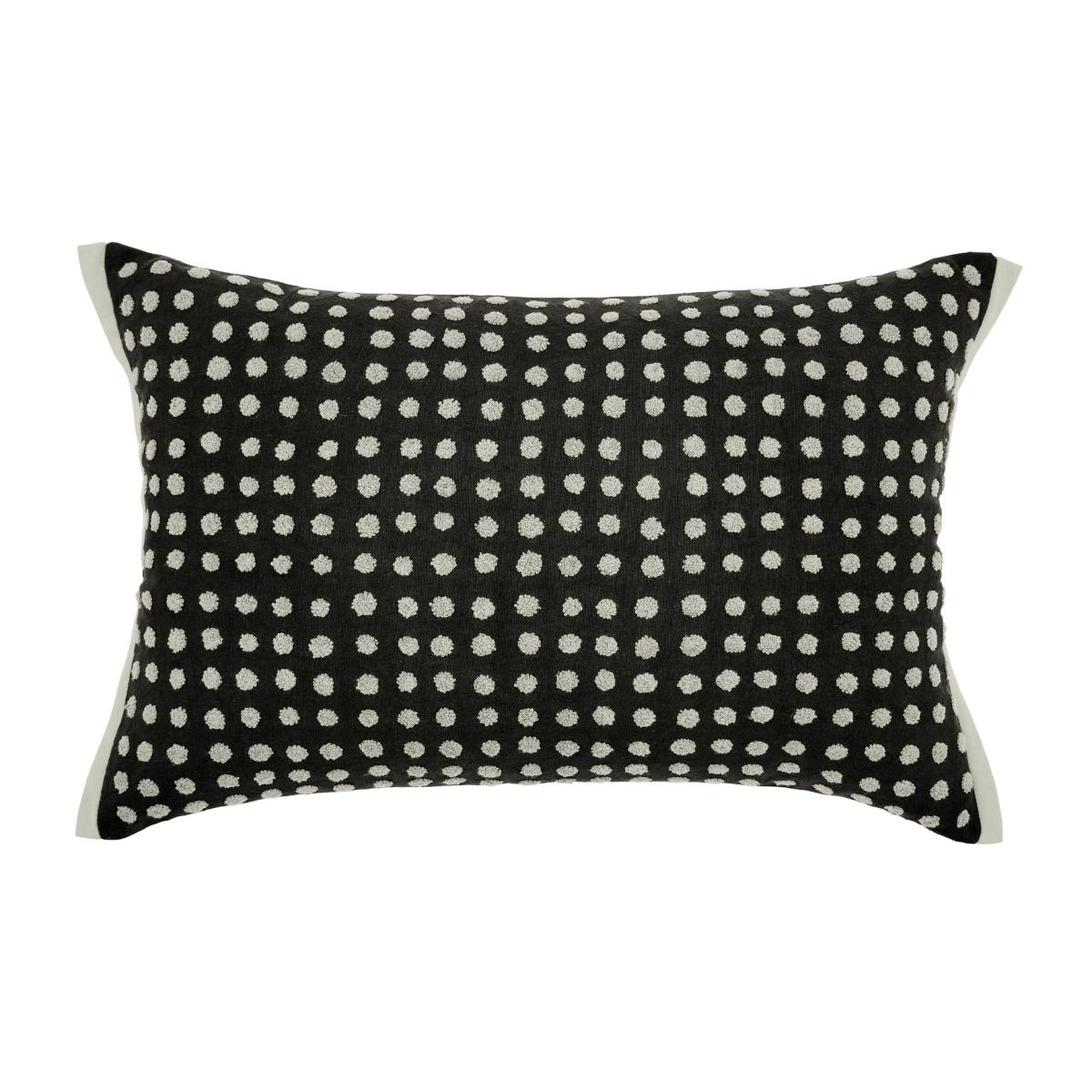 Sumi Spot Cushion by Morris & Co in Pearl & Charcoal Grey 40x60cm – image 1