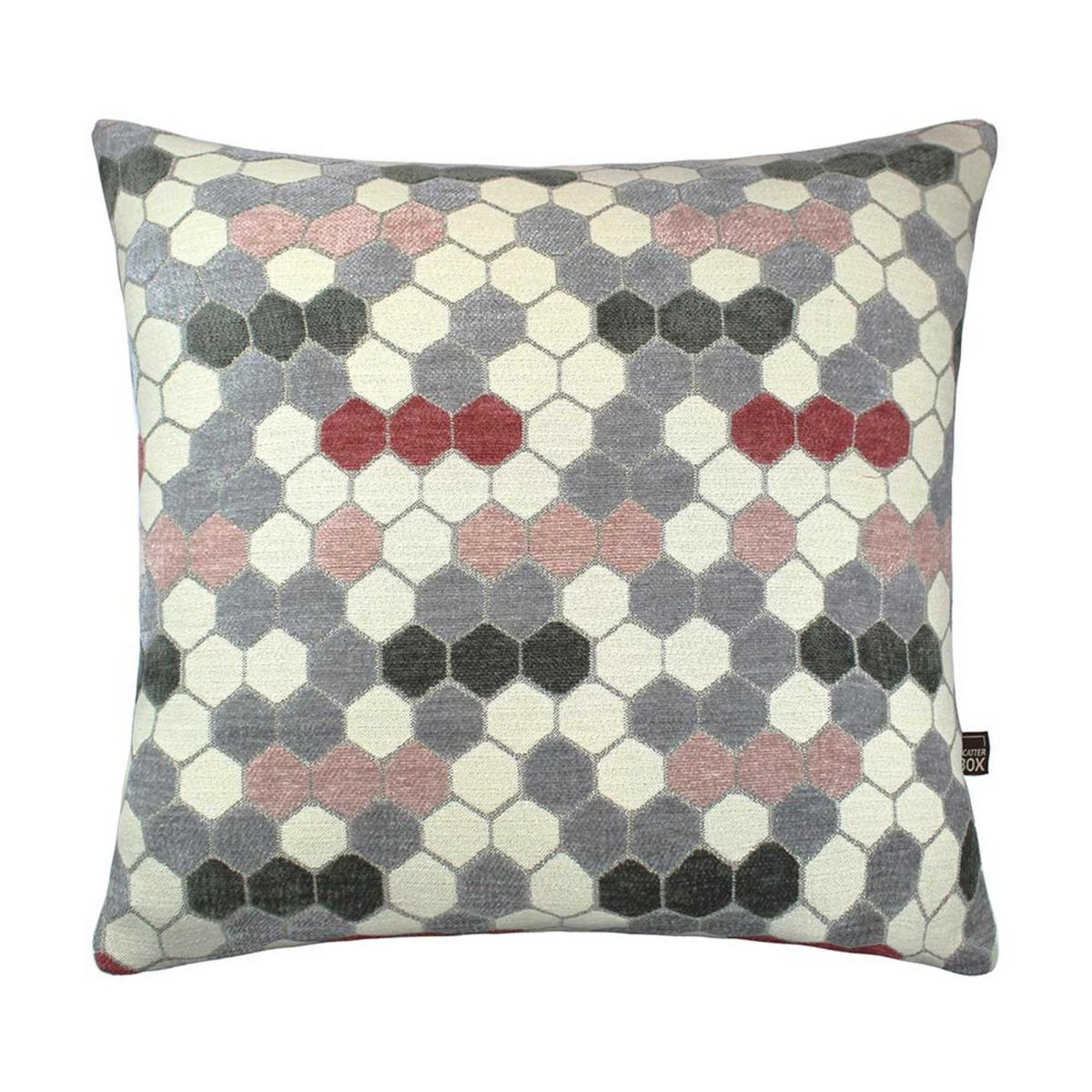 Hive Geometric Cushion in Blush Pink and Sage Green – image 2