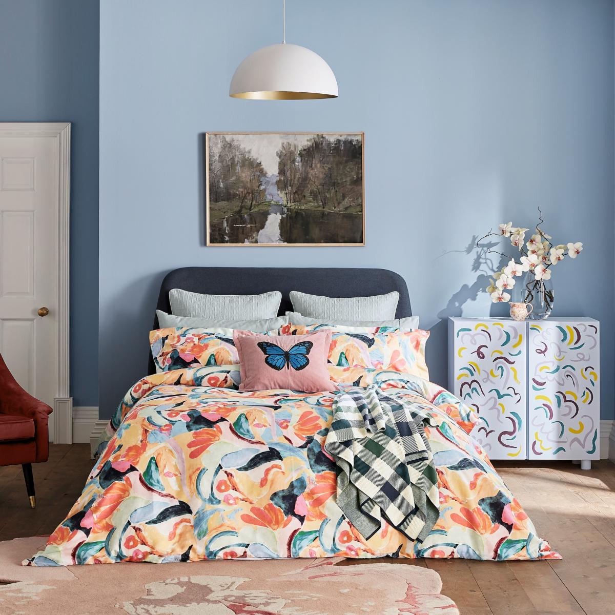 Butterfly Cotton Cushion by Morris & Co in Blush Pink 45x45cm – image 3