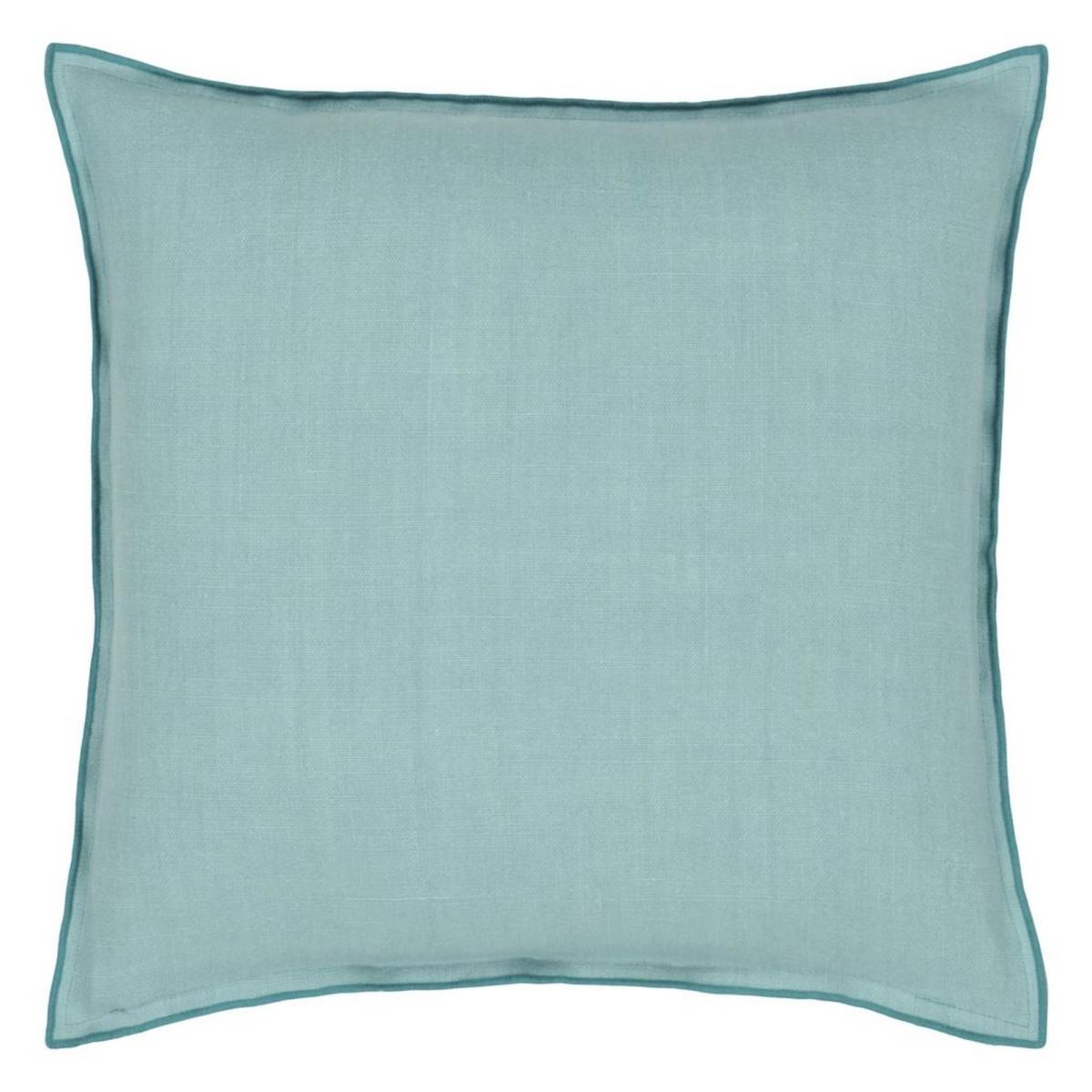 Designers Guild Brera Lino Plain Reversible Cushion in Ocean and Celadon Blue – image 2