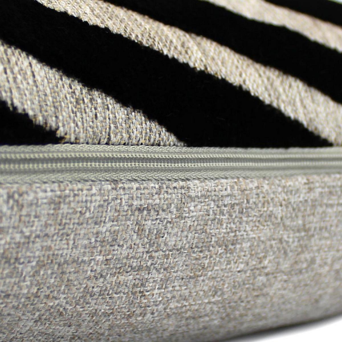 Bowie Zig Zag Geometric Bolster Cushion in silver grey35x50cm – image 3