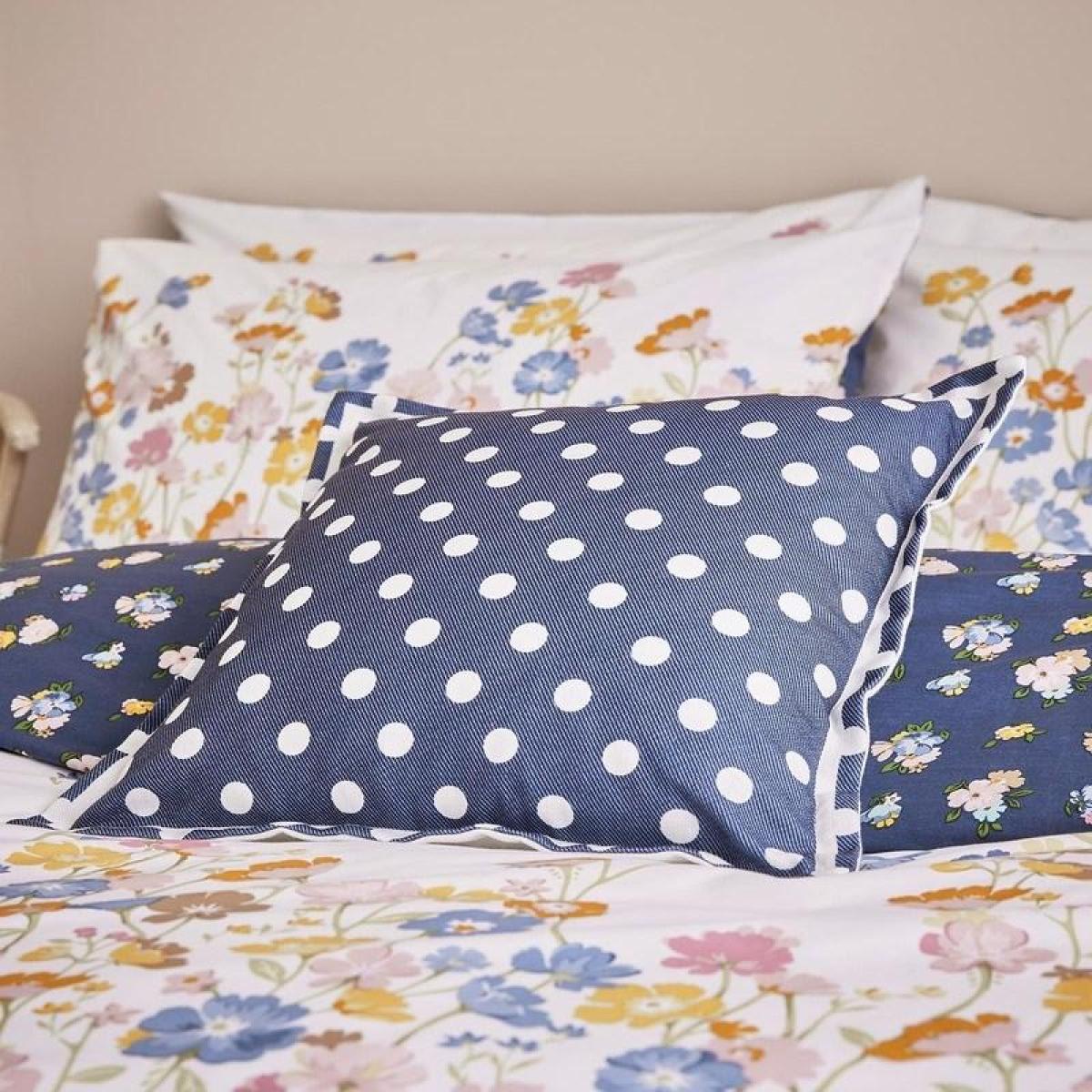 Button Spot Polka Dot Cushion By Cath Kidston in Navy Blue – image 1