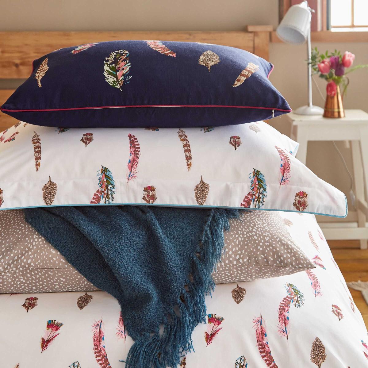 Feathers Cotton Cushion by Joules in Navy Blue – image 2