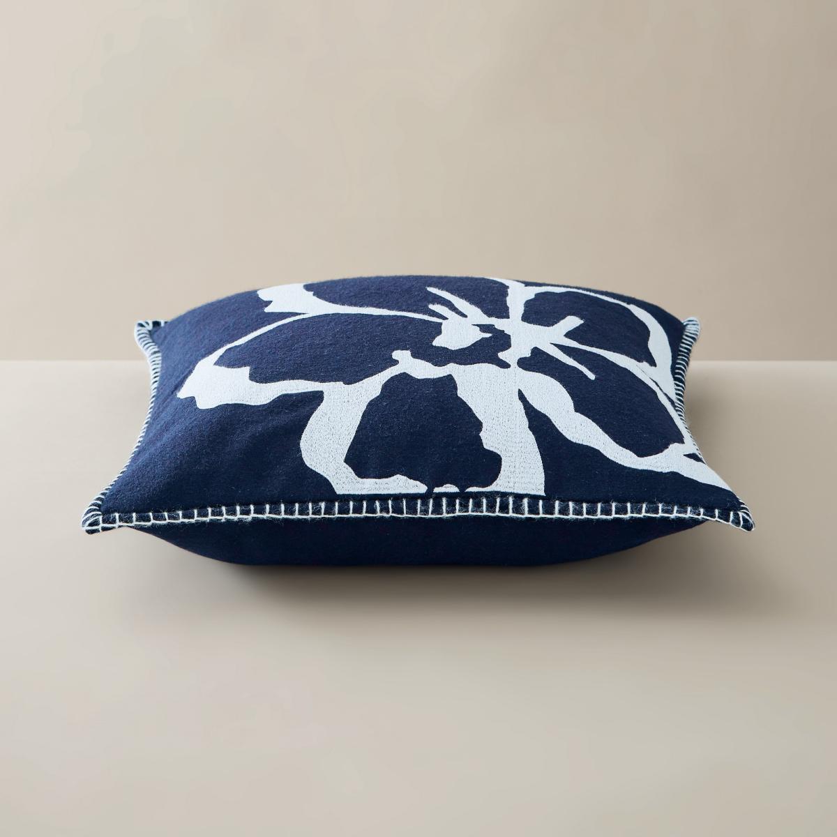 Magnolia Embroidery Flower Cushion by Ted Baker in Navy Blue50x50cm – image 5