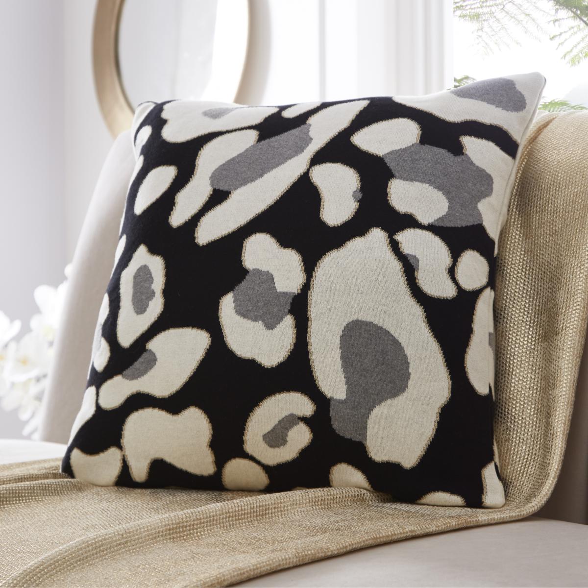 Animal Knit Cotton Cushion By Tess Daly in Black Gold&nbsp;50x50cm – image 2