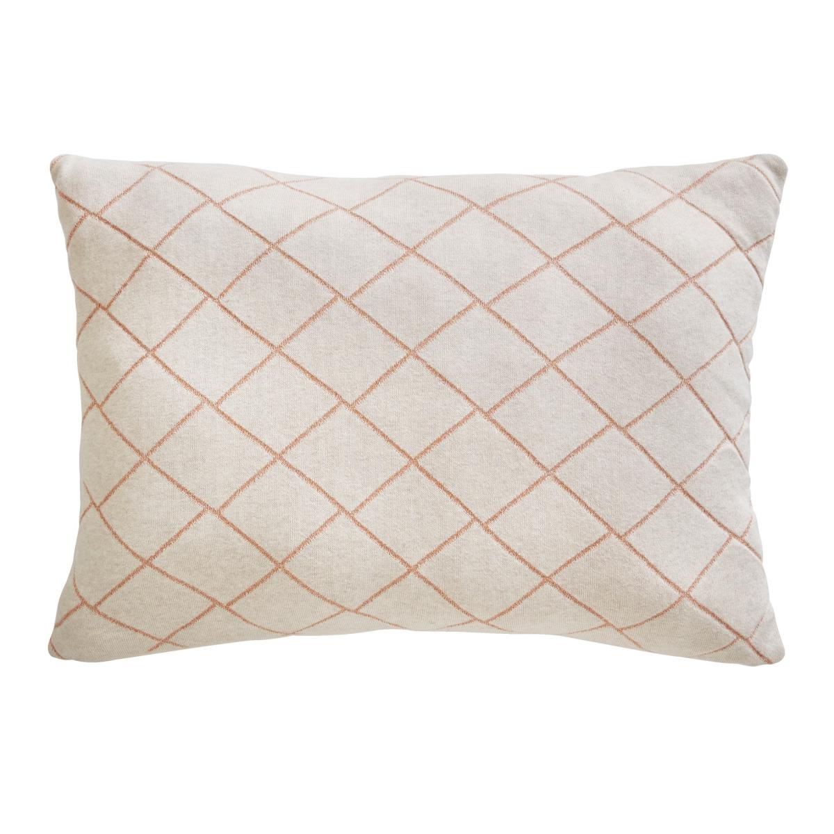 Diamond Knit Cotton Cushion By Tess Daly in Rose Gold&nbsp;50x40cm – image 4