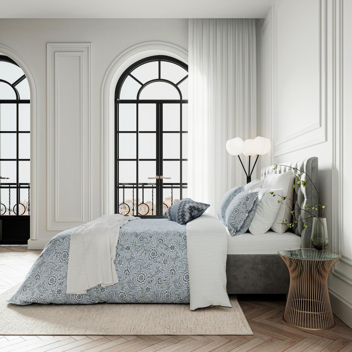 Azora Quilted Pillow Sham by Bedeck of Belfast in White&nbsp;65x65cm – image 3