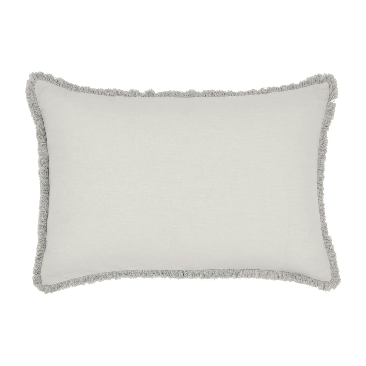 Pure Linen Cotton Cushion by Morris & Co in Silver Grey 60x40cm – image 1