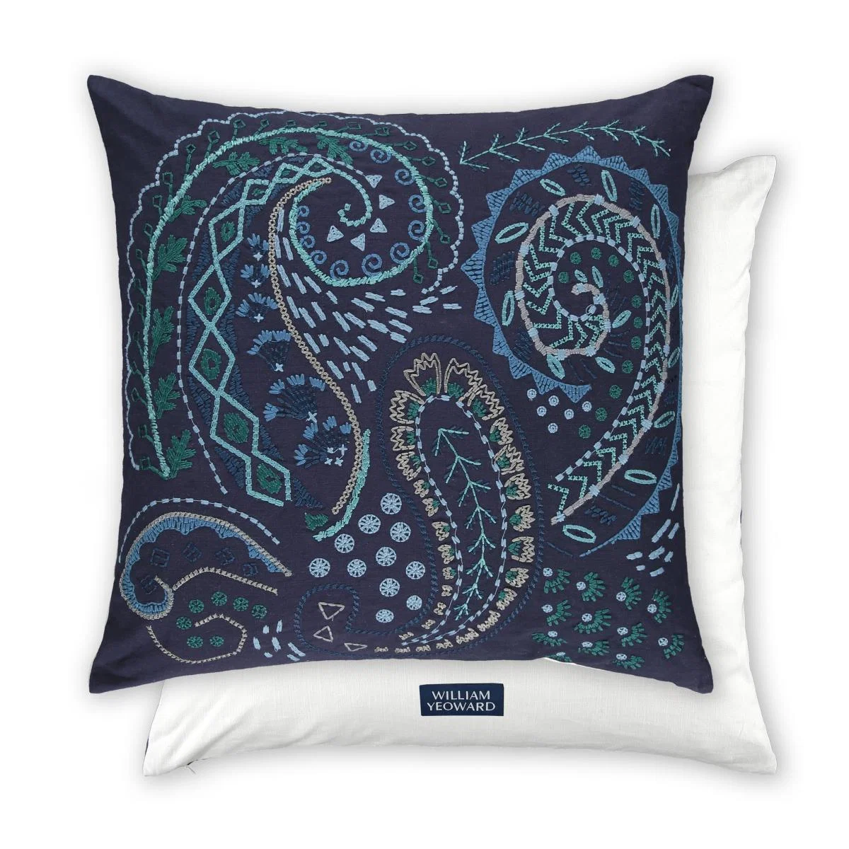 Lakhama Paisley Cushion By William Yeoward in Indigo Blue – image 2