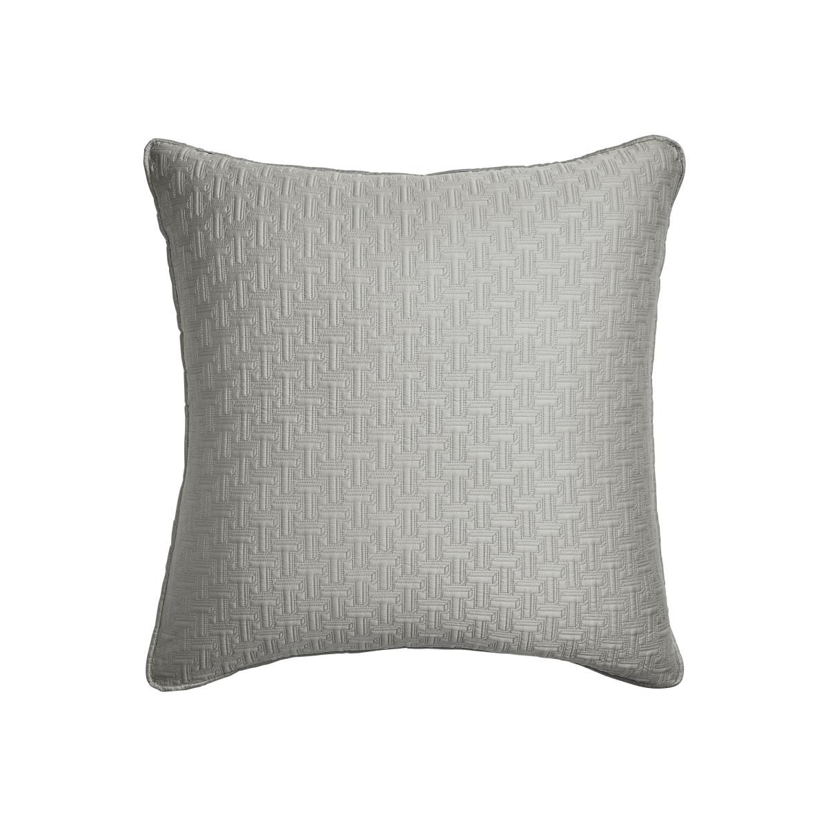 T Quilted Sham Pillowcase by Ted Baker in Silver Grey 65x65cm