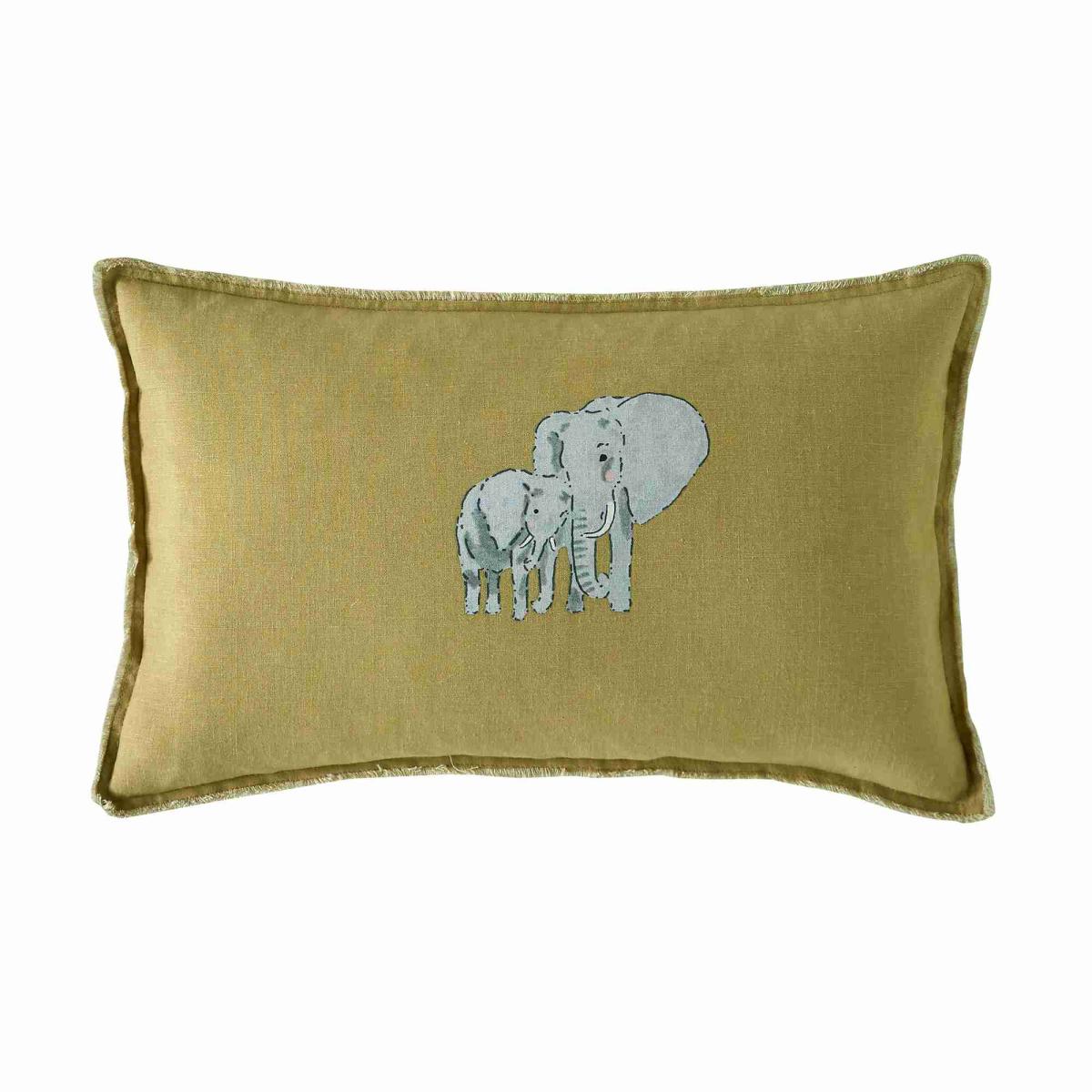 ZSL Elephant Cushion by Sophie Allport in Mustard Yellow30x50cm – image 3