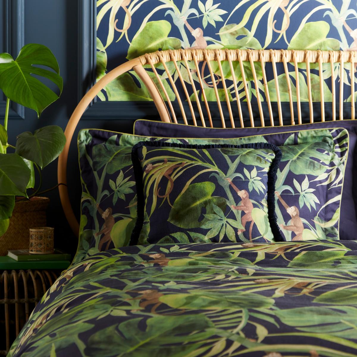 Monkey Business Botanical Cushion By Clarke And Clarke in Green – image 2
