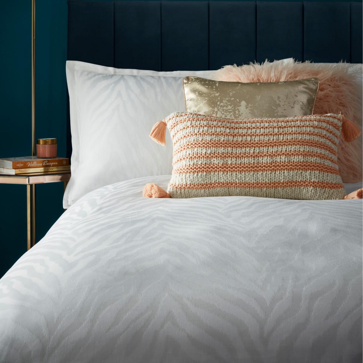 Splatter Foil Print Cushion By Tess Daly In Rose Gold 43x43cm – image 1