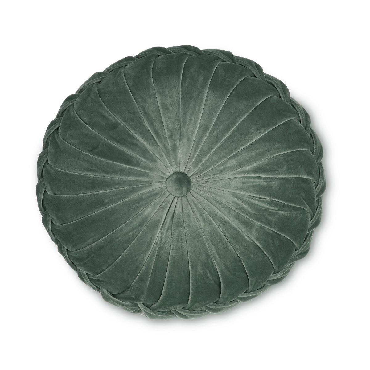 Rosanna Velvet Circle Cushion by Laura Ashley in Fern Green 35x14cm – image 2
