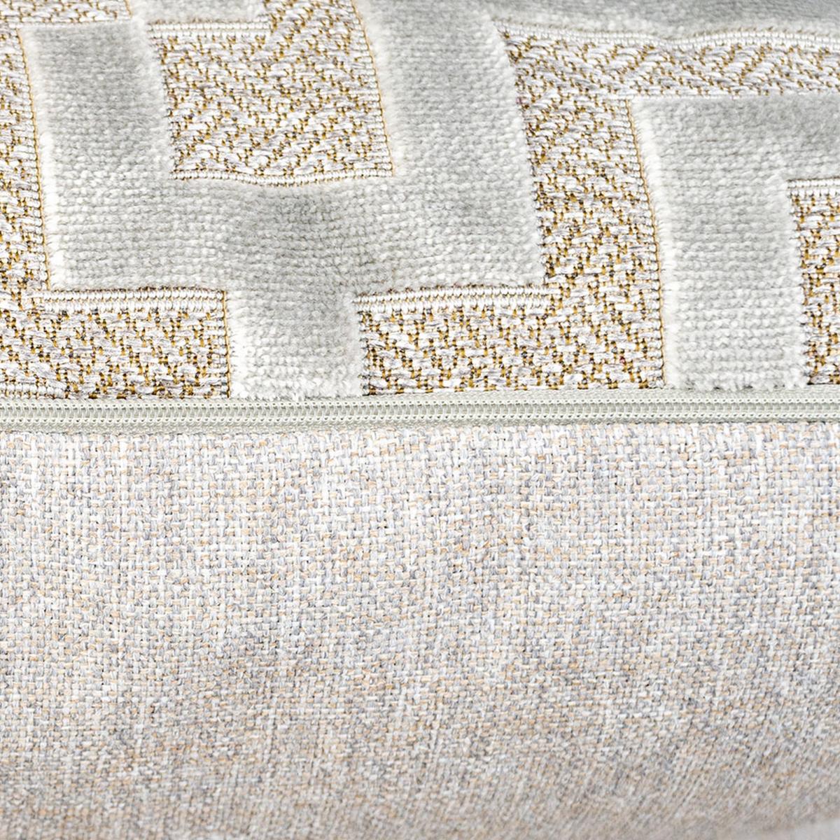 Maze Panelled Geometric Cushion in Silver Grey 58x58cm – image 3