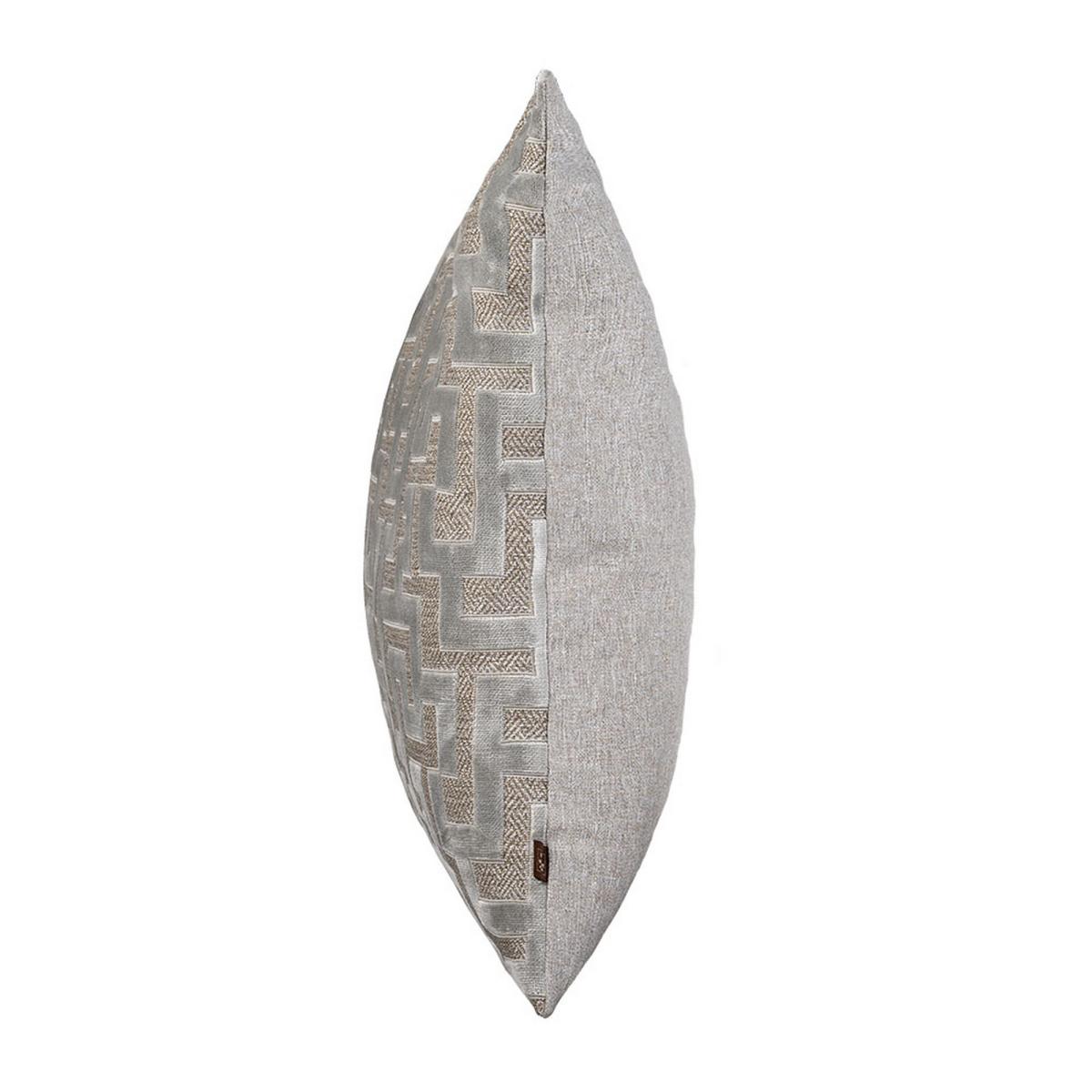 Maze Panelled Geometric Cushion in Silver Grey 58x58cm – image 4