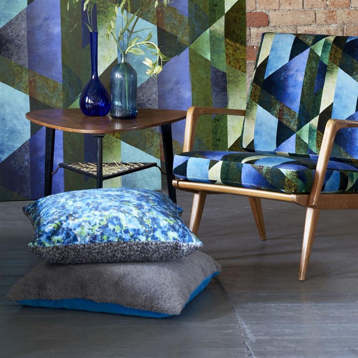 Odisha Cobalt Marbled Vibrant Cushion – image 2
