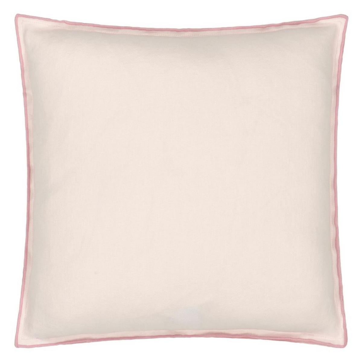 Designers Guild Brera Lino Plain Reversible Cushion in Blossom Pink and Pearl White – image 2
