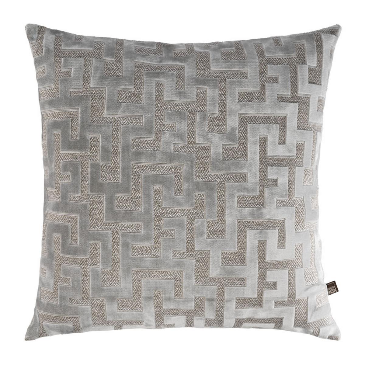 Maze Panelled Geometric Cushion in Silver Grey58x58cm – image 2