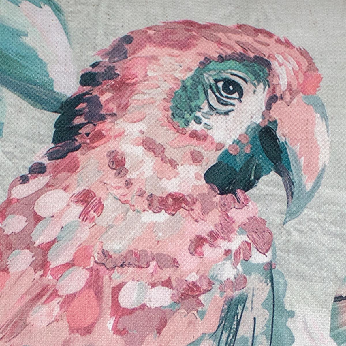 Calypso Floral Bird Cushion in Blush Teal58x58cm – image 2
