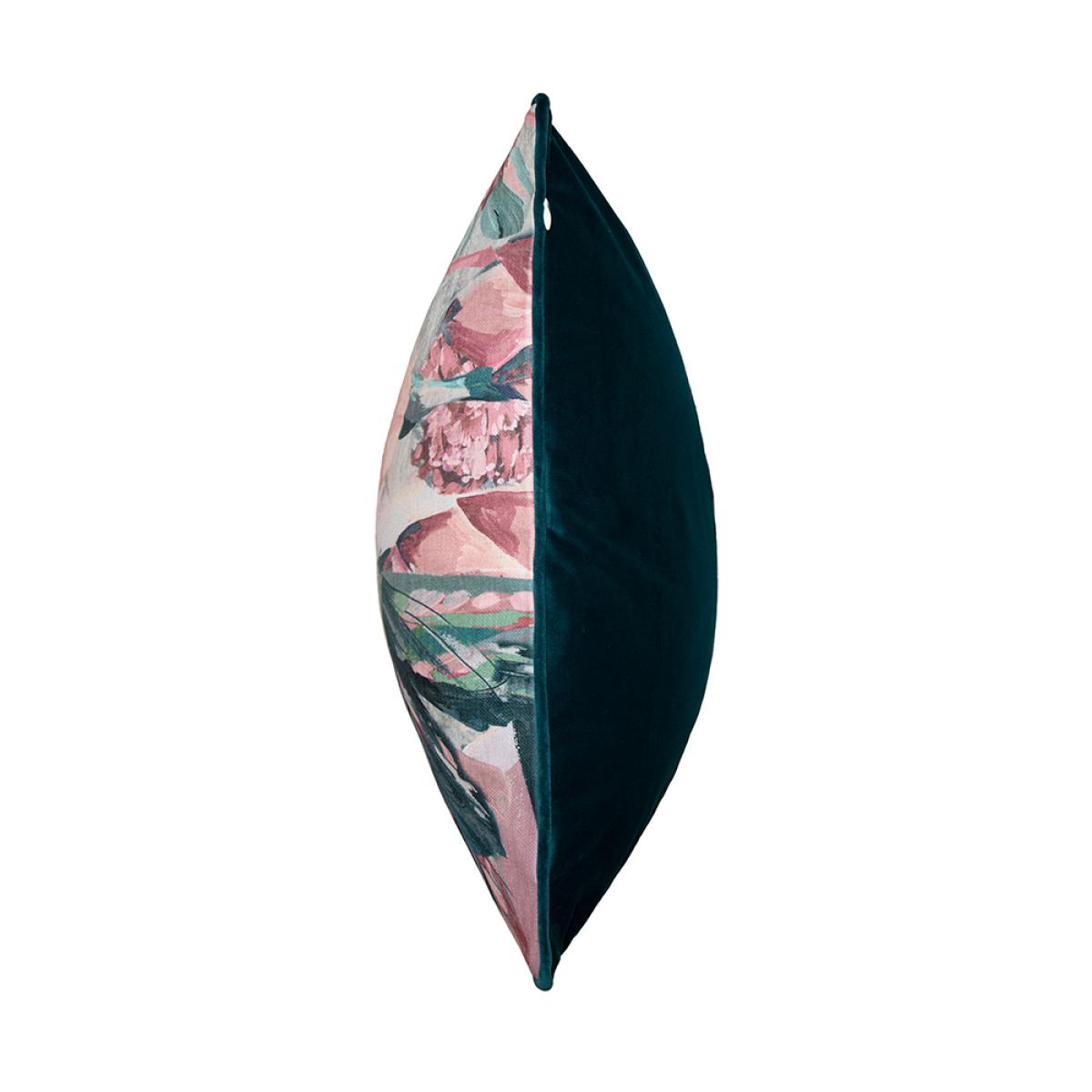 Calypso Floral Bird Cushion in Blush Teal58x58cm – image 4