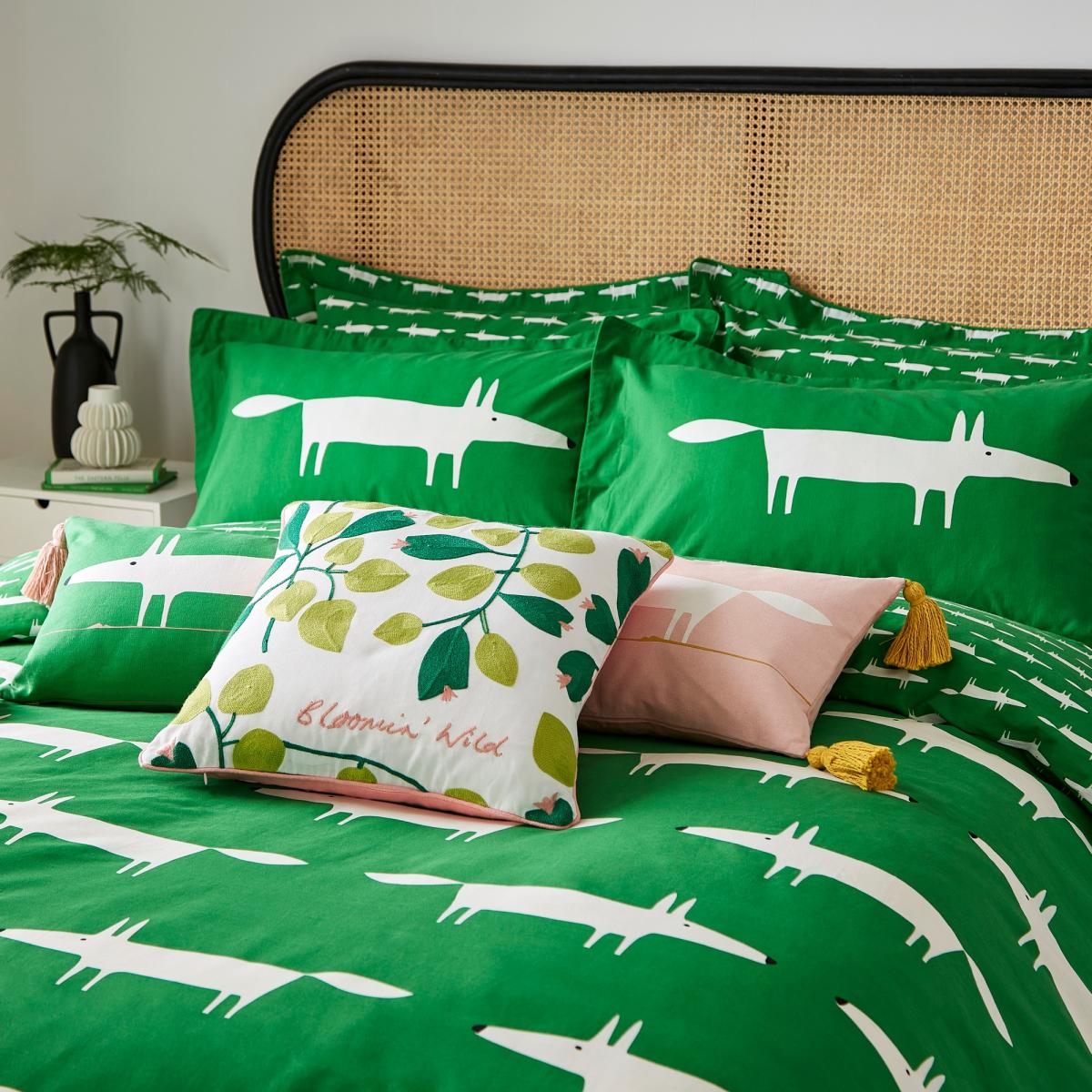 Mr Fox Tassel Cushion by Scion in Mint Leaf Green30x50cm – image 2