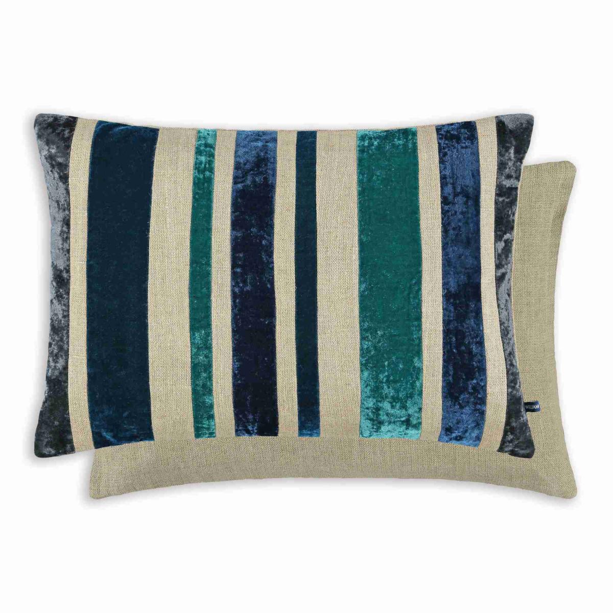 Reilly Striped Cushion by William Yeoward in Midnight Blue 50x35cm – image 3