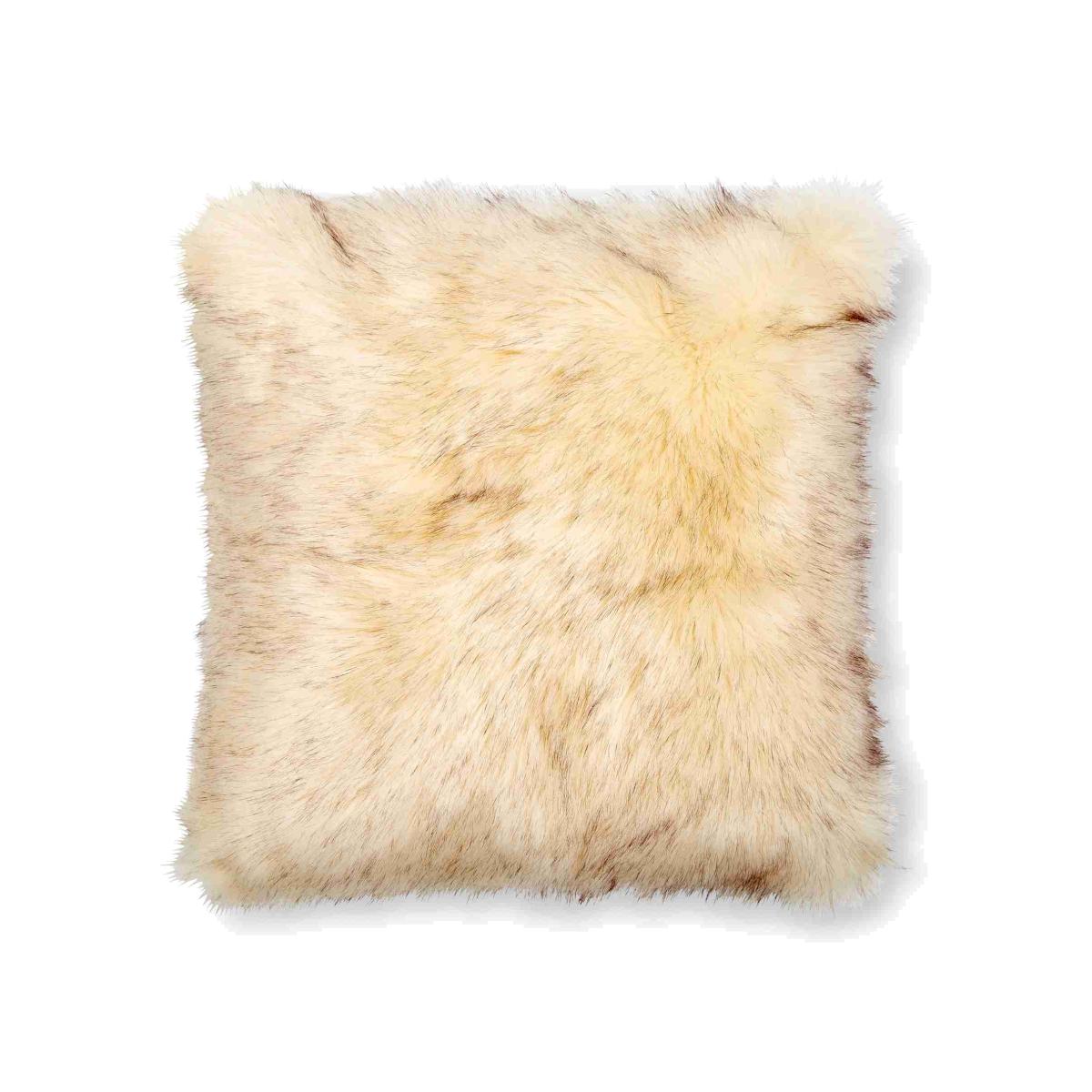 Berwyn Faux Fur Cushion by Laura Ashley in Cream 58x58cm