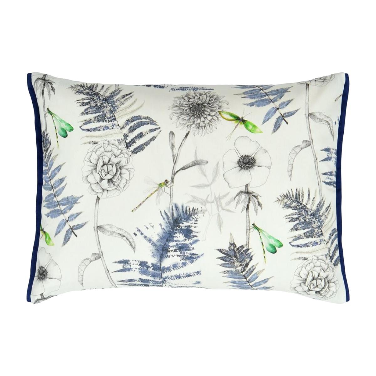 Acanthus Outdoor Floral Cushion By Designers Guild in Indigo Blue – image 1